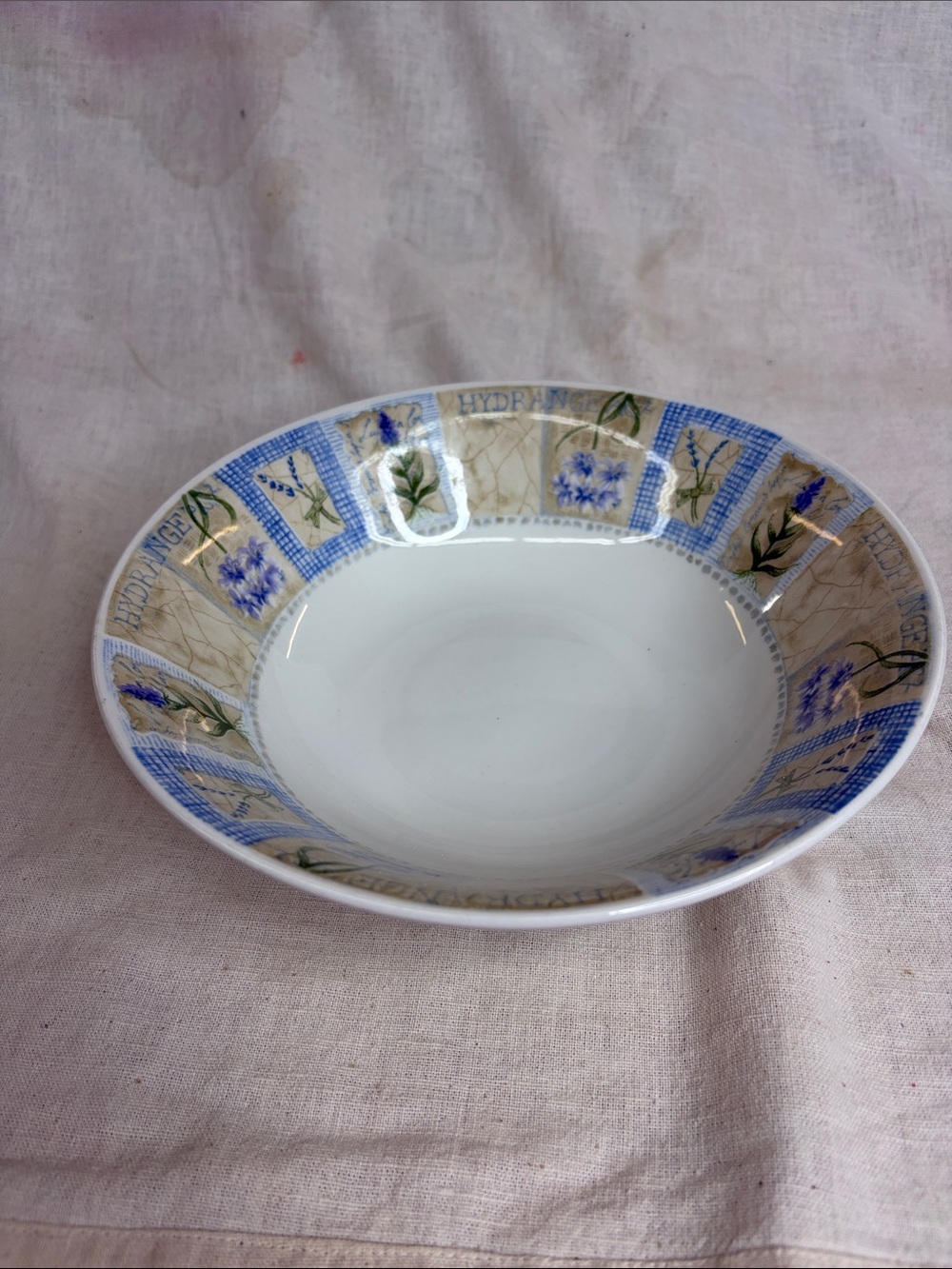Pier 1 White Ceramic Plate with Black Logo